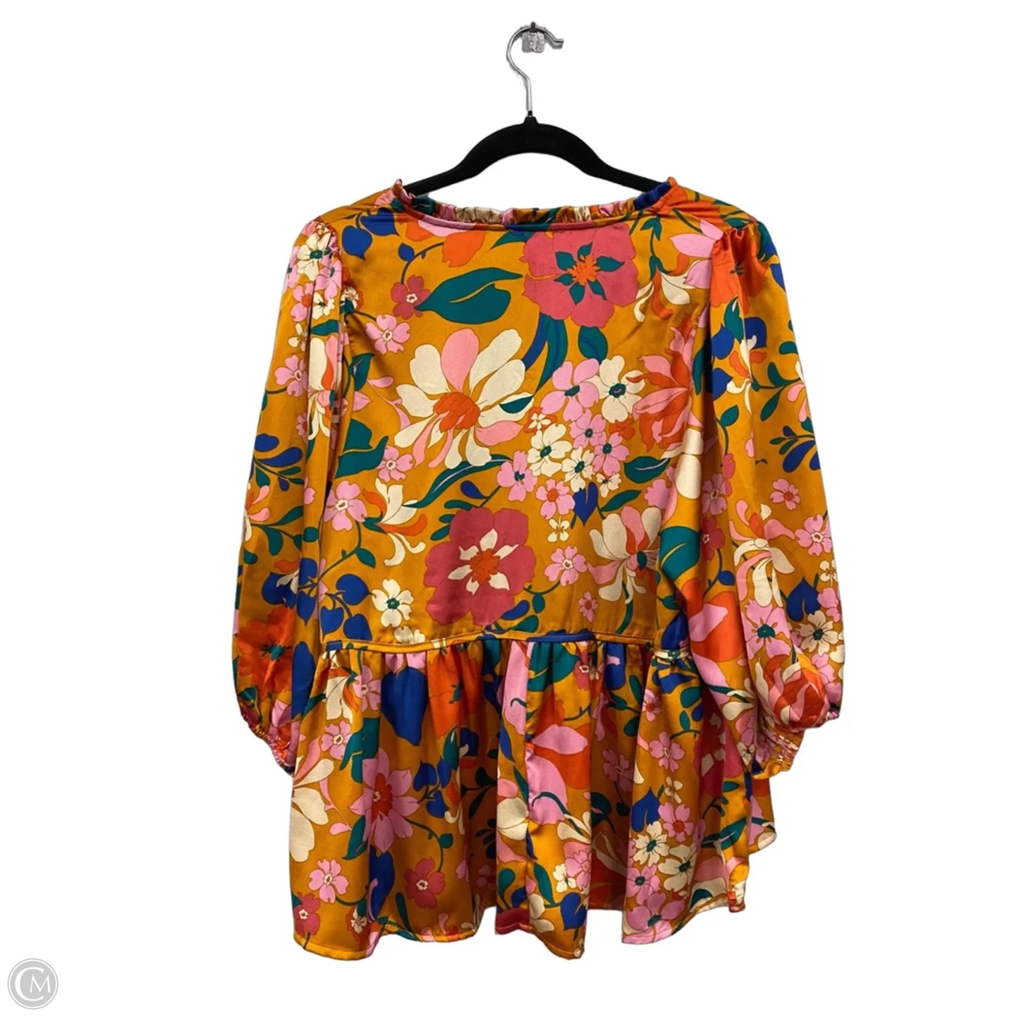 Top 3/4 Sleeve By Umgee In Orange & Pink, Size: M