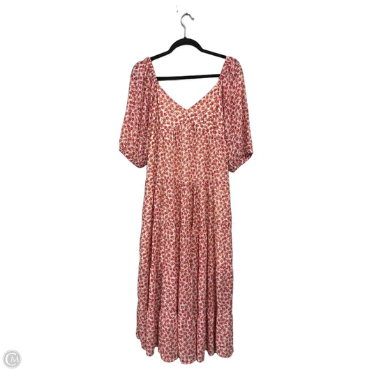 Dress Casual Midi By Clothes Mentor In Cream & Pink, Size: S