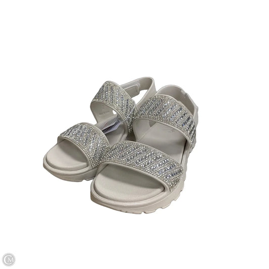 Sandals Heels Platform By Skechers In Grey & Silver, Size: 7