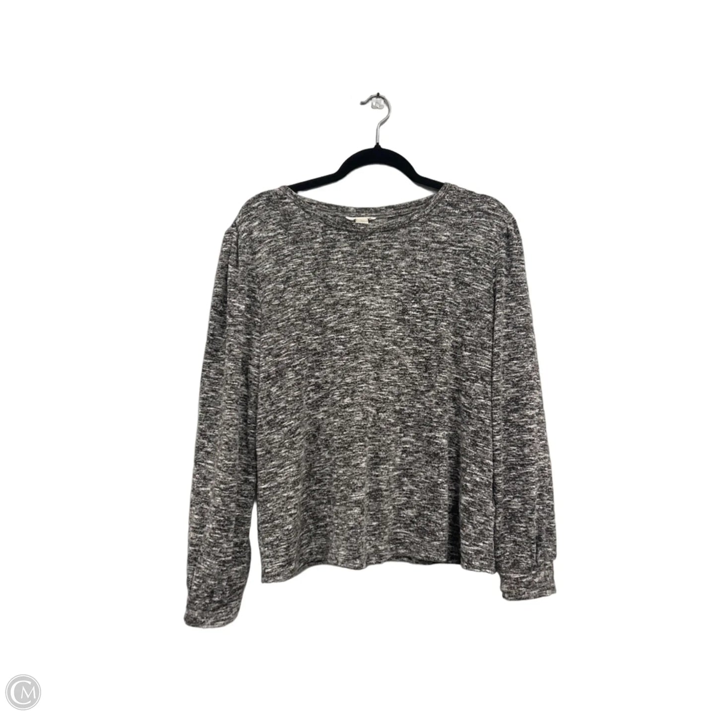 Top Long Sleeve By Caslon In Black & White, Size: L