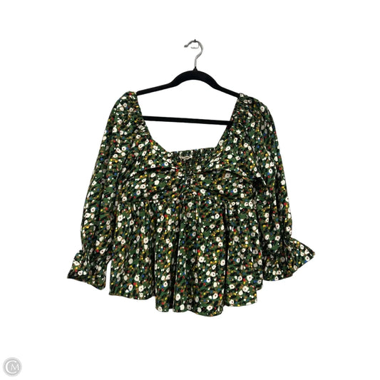 Top Short Sleeve By Entro In Green & White, Size: M