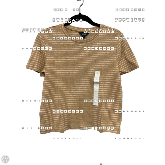 Top Short Sleeve Basic By Banana Republic In Tan & White, Size: S