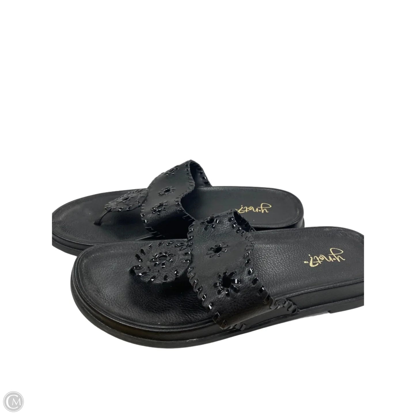 Sandals Flats By Clothes Mentor In Black, Size: 10