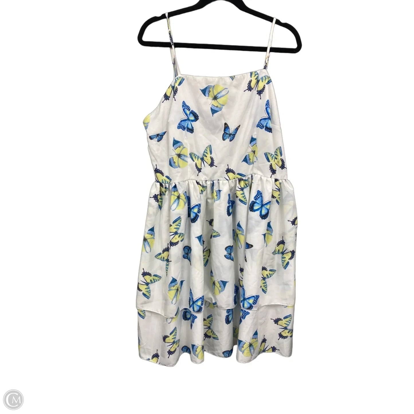 Dress Casual Midi By Shein In White & Yellow, Size: 3