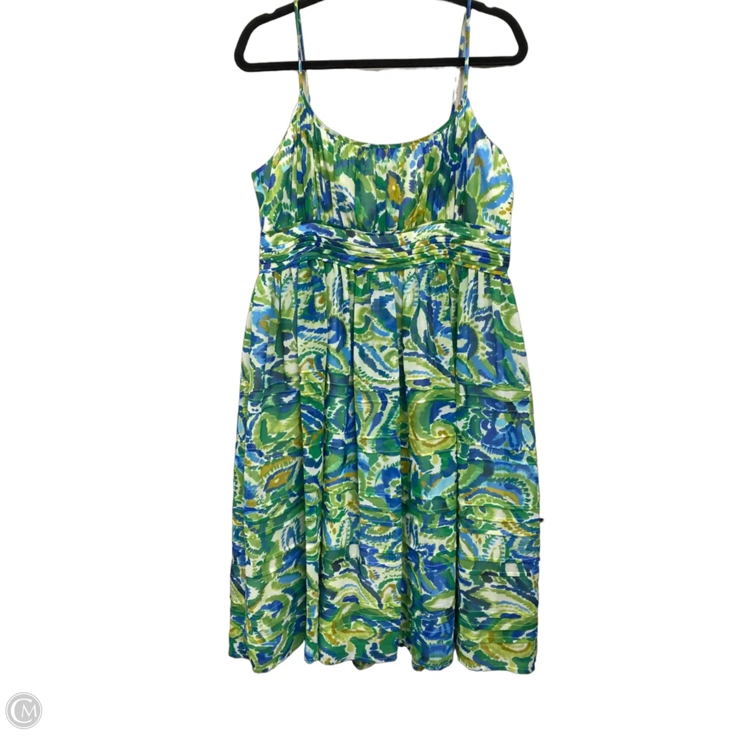 Dress Casual Midi By Jones New York In Blue & Green, Size: 14