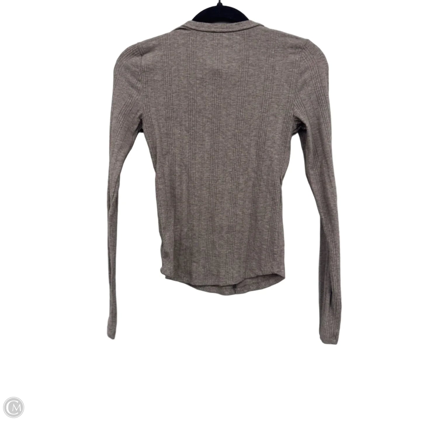 Top Long Sleeve Basic By American Eagle In Tan, Size: S