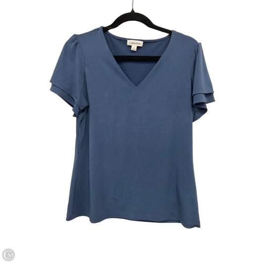 Top Short Sleeve By Calvin Klein In Teal, Size: M