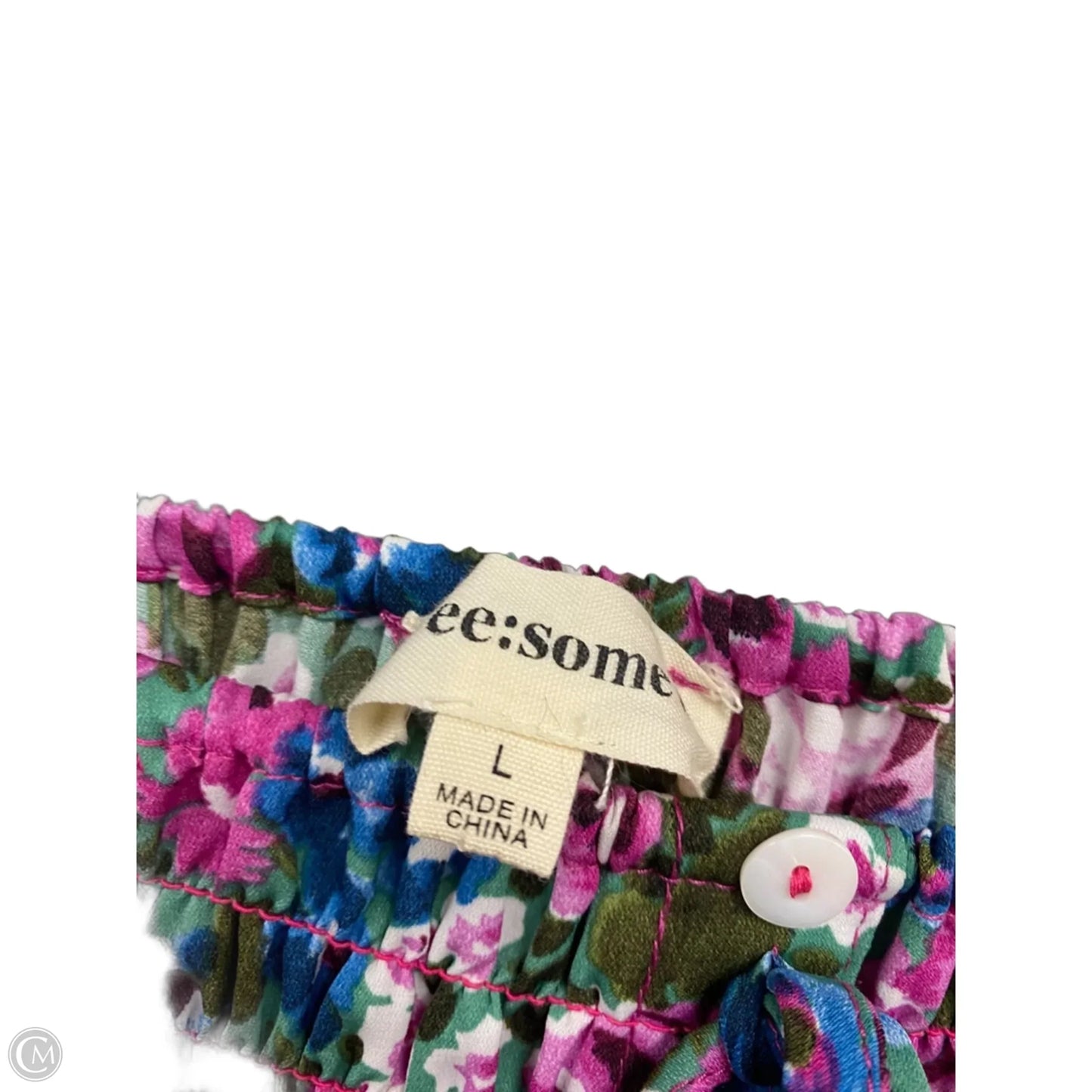 Dress Casual Midi By Ee Some In Green & Pink, Size: L