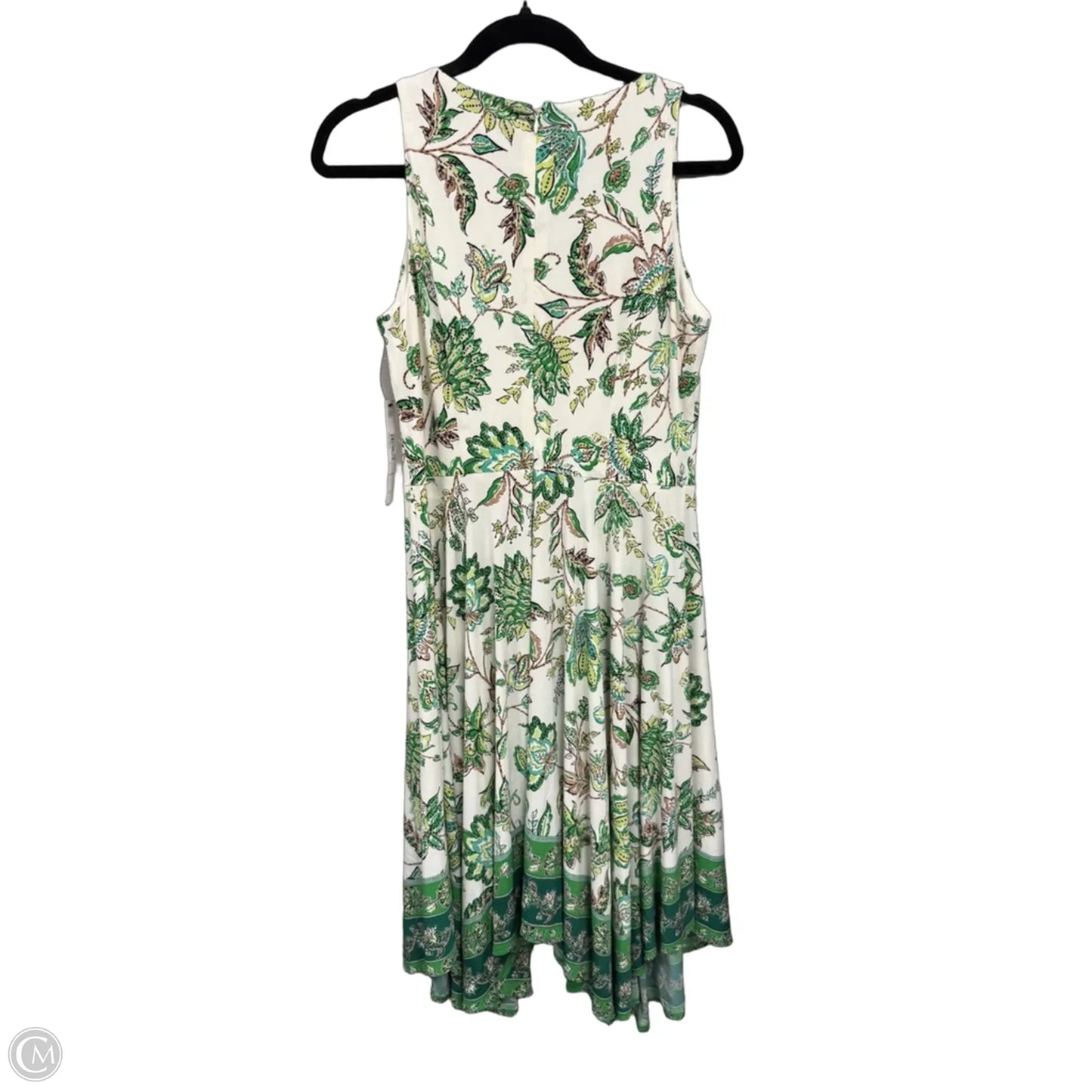 Dress Party Midi By Maggy London In Cream & Green, Size: 8