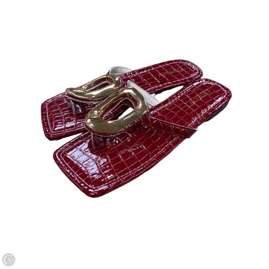 Sandals Flats By Clothes Mentor In Gold & Red, Size: 11.5
