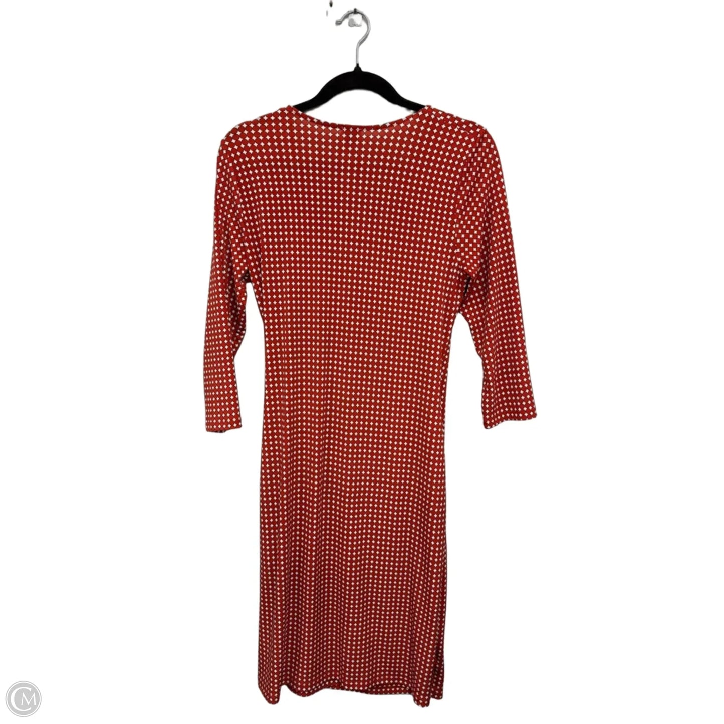 Dress Casual Midi By Anne Klein In Orange & White, Size: S