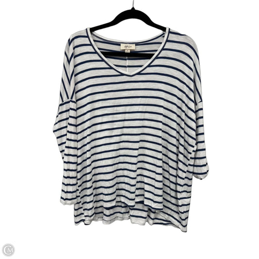 Top 3/4 Sleeve By Style And Company In Blue & White, Size: S
