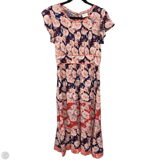 Dress Casual Midi By Knox Rose In Blue & Red, Size: S
