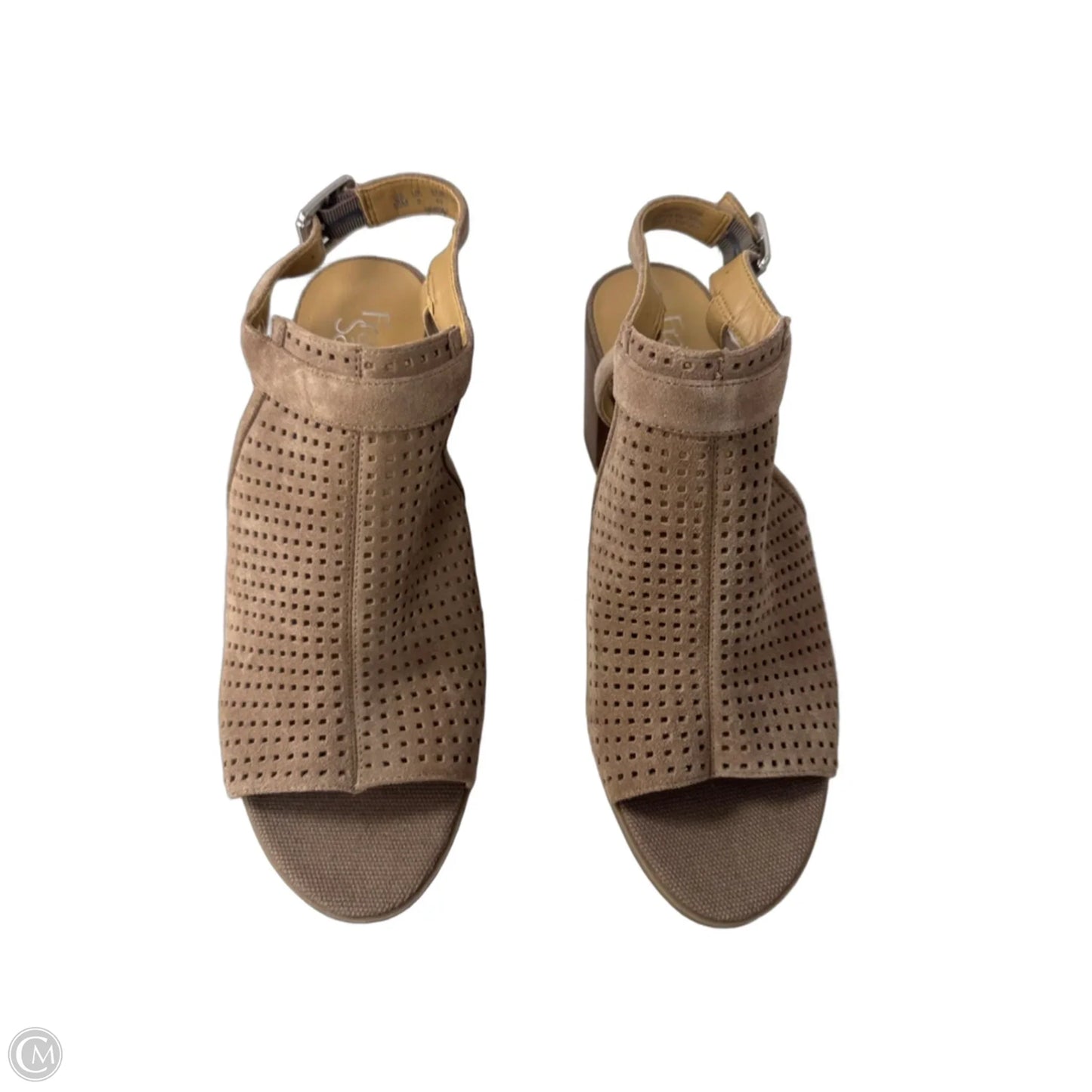 Sandals Heels Block By Franco Sarto In Tan, Size: 10