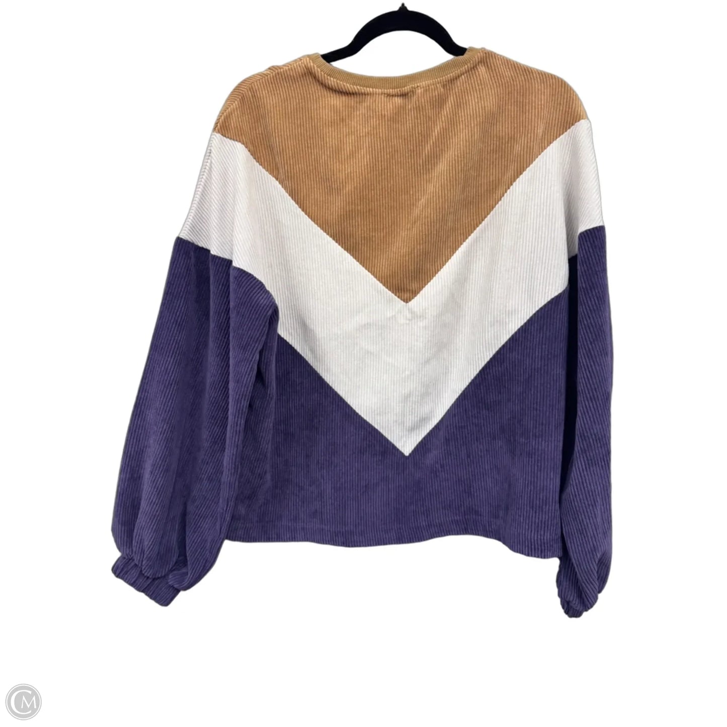 Top Long Sleeve By Shein In Purple & Tan, Size: S
