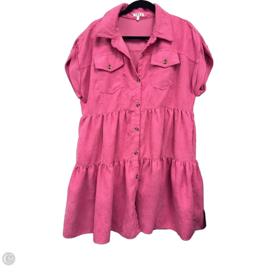 Dress Casual Short By Tcec In Pink, Size: L