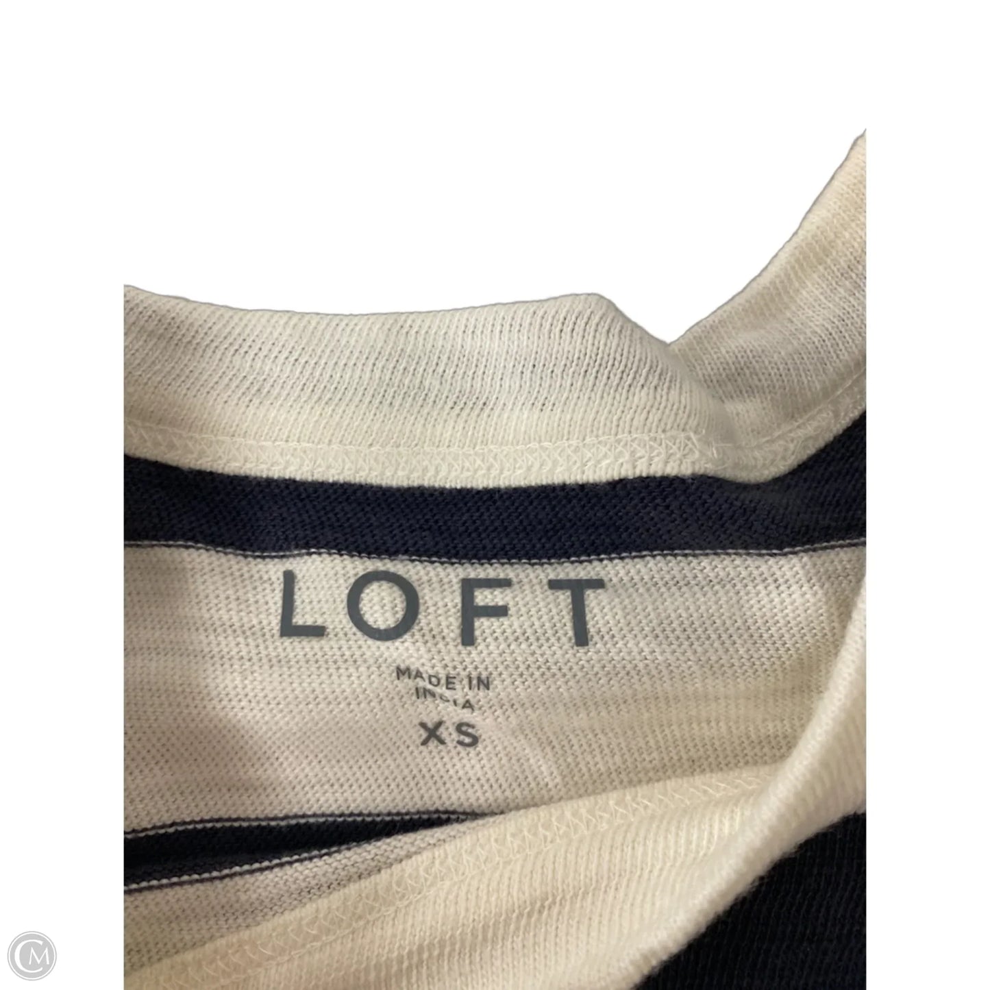 Top Sleeveless By Loft In Blue & Cream, Size: Xs