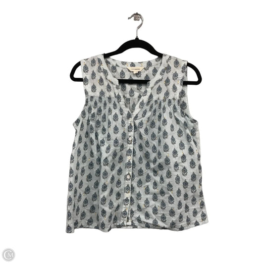 Top Short Sleeve By Lucky Brand In Blue & Green, Size: M