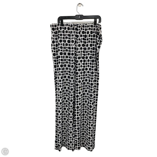 Pants Wide Leg By Calvin Klein In Black & White, Size: L