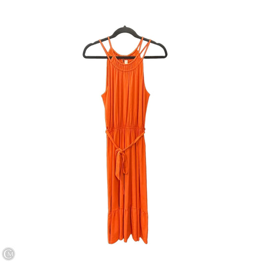 Dress Casual Midi By Loft In Orange, Size: Xxs