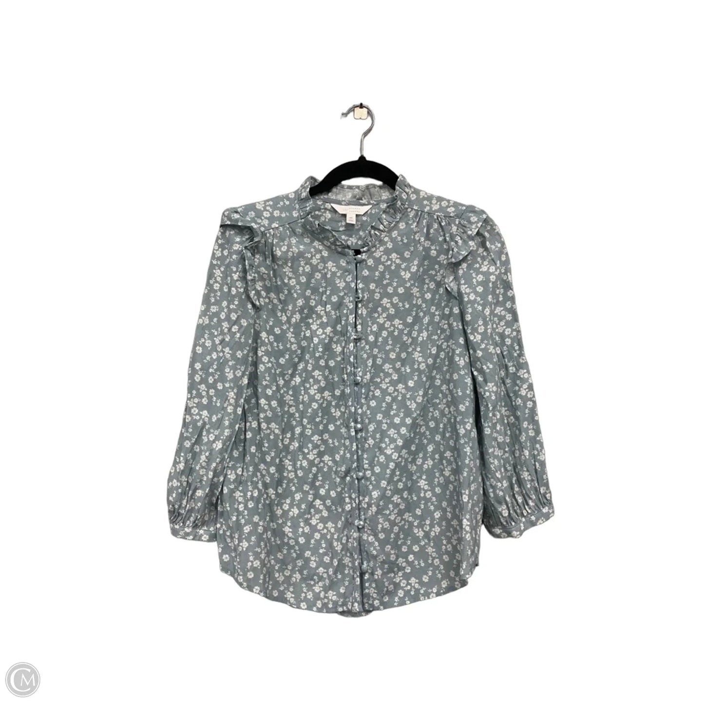 Top Long Sleeve By Lc Lauren Conrad In Green & White, Size: M