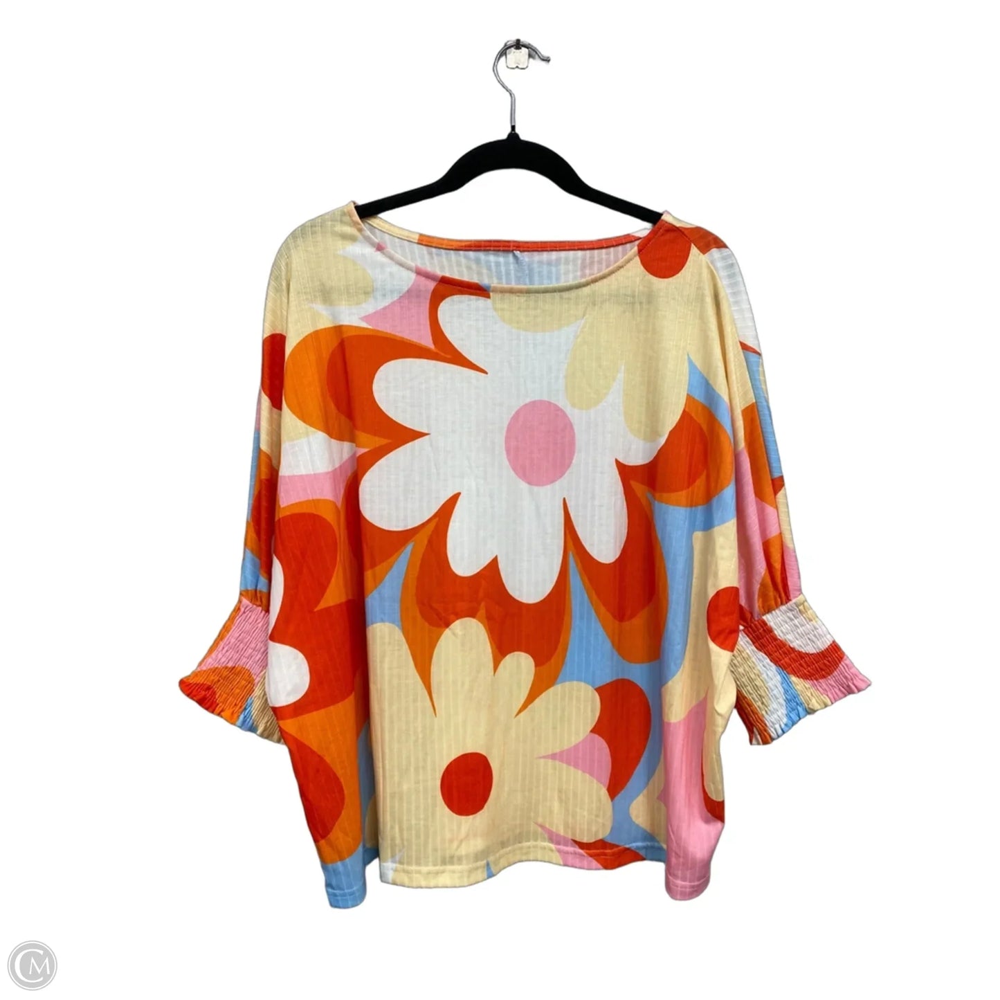 Top 3/4 Sleeve By Clothes Mentor In Blue & Orange, Size: S