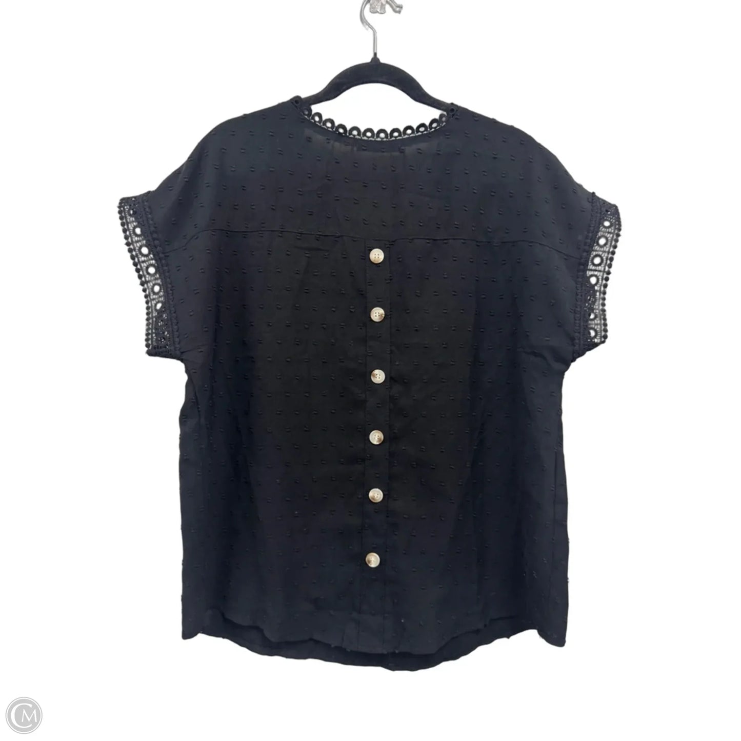 Top Short Sleeve By Clothes Mentor In Black, Size: M