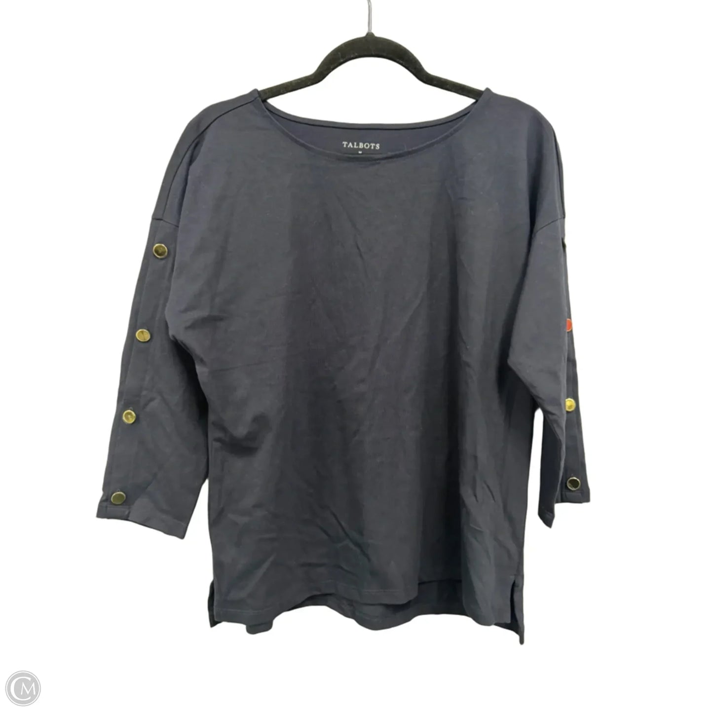 Top 3/4 Sleeve By Talbots In Navy, Size: M