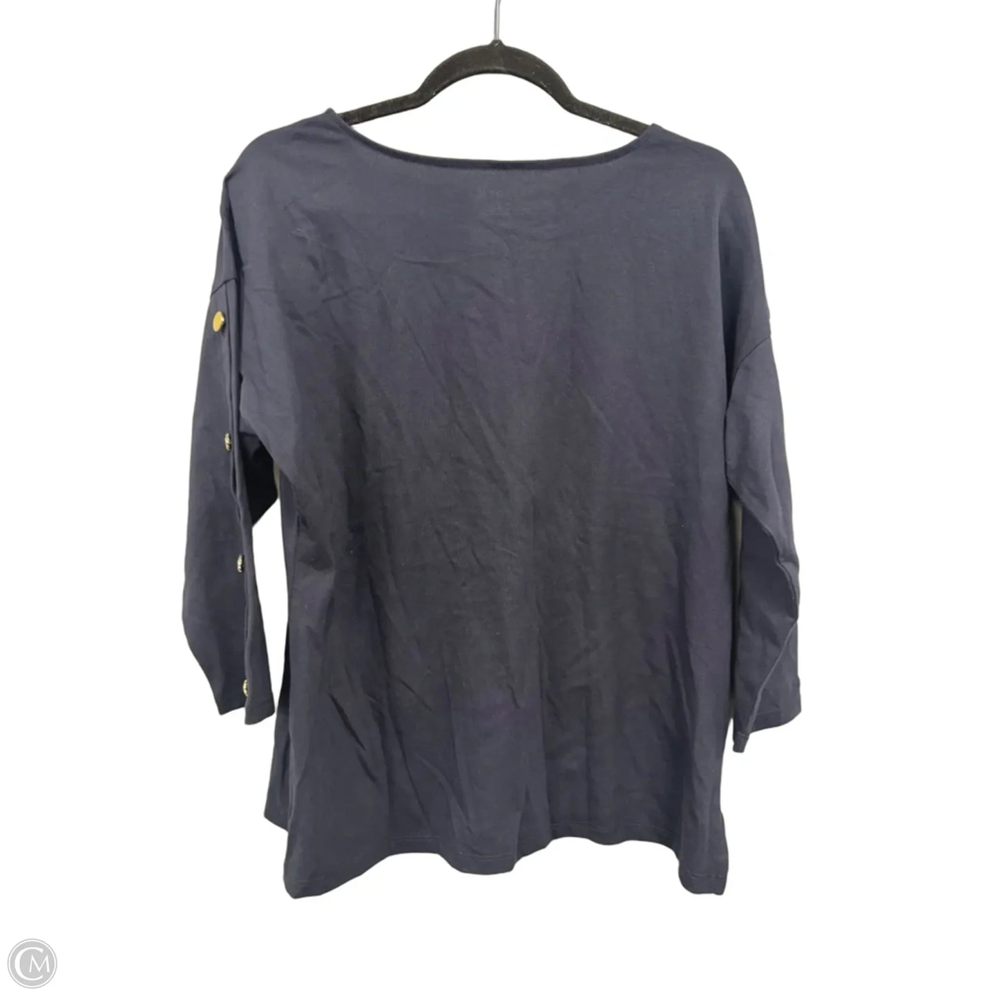 Top 3/4 Sleeve By Talbots In Navy, Size: M