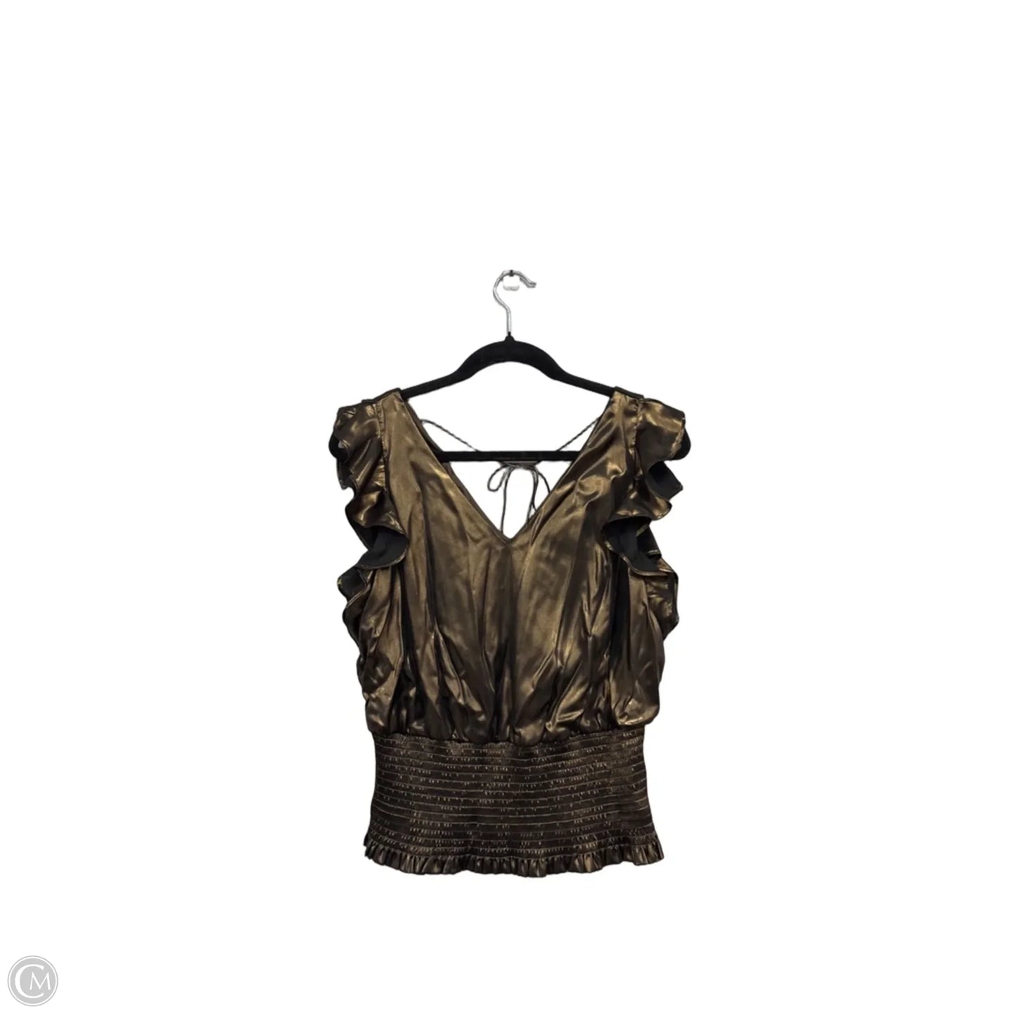 Top Short Sleeve By Nine West In Bronze, Size: M