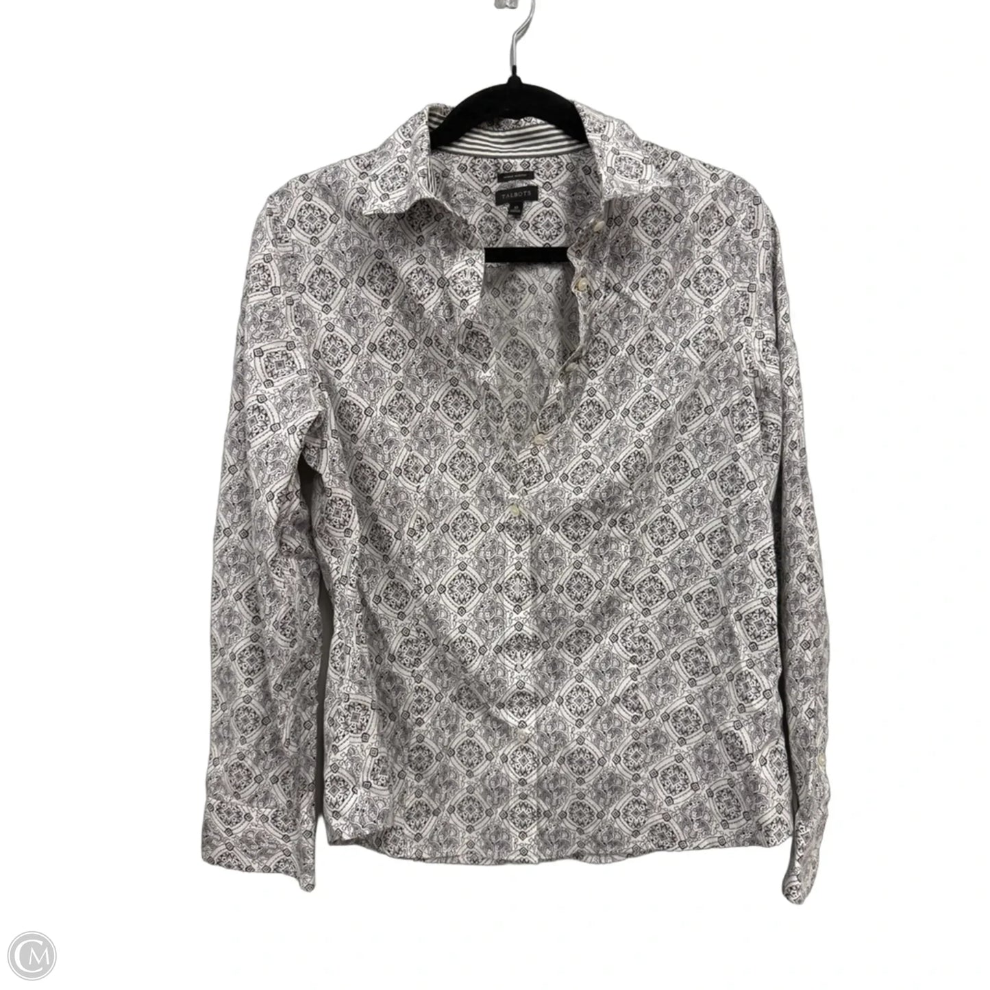 Top Long Sleeve By Talbots In Black & White, Size: 10