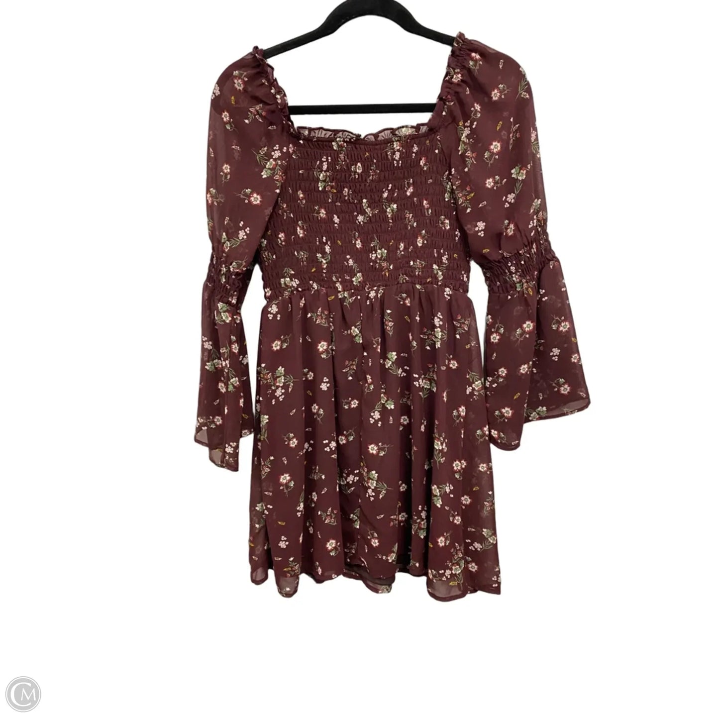 Dress Casual Short By As U Wish In Maroon, Size: S