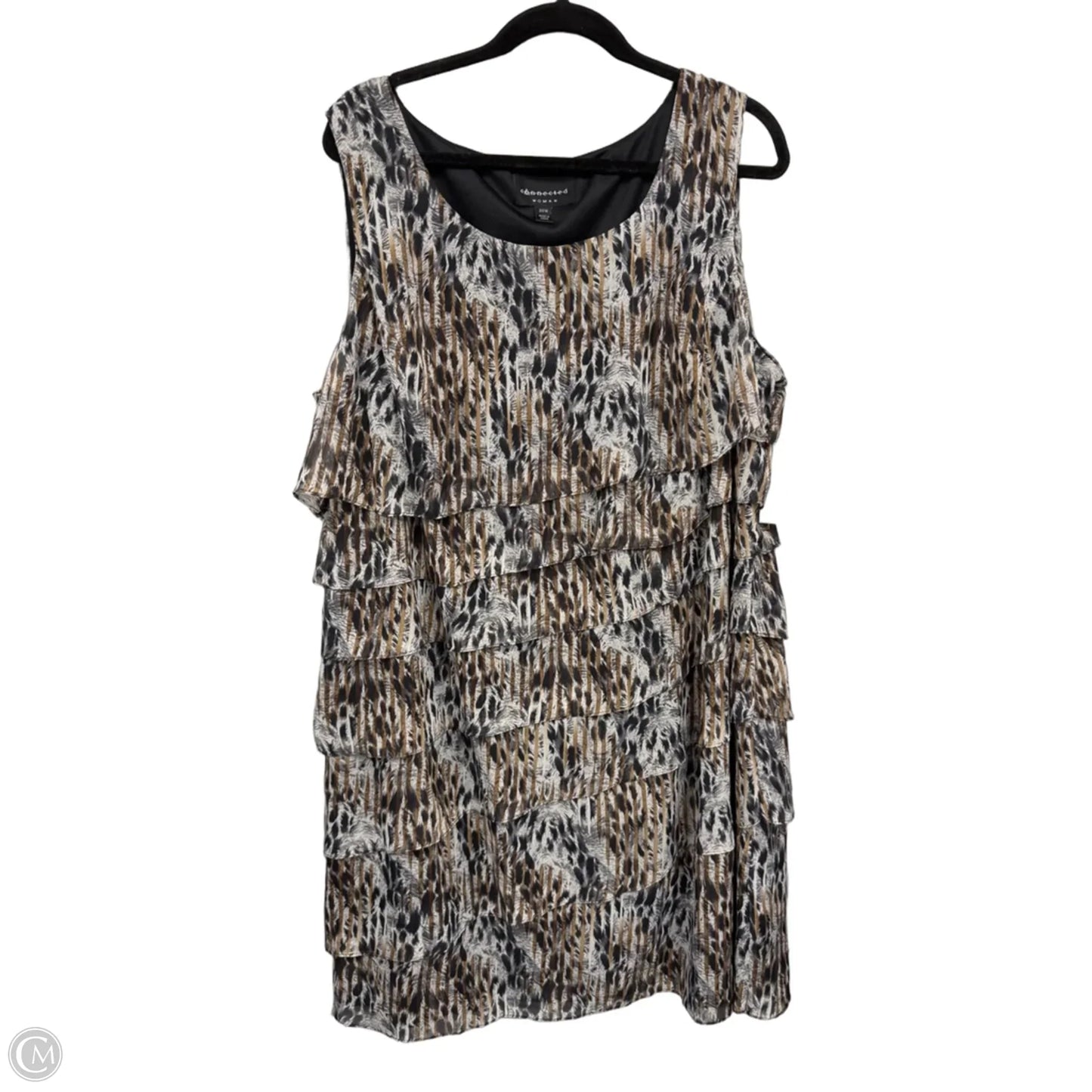 Dress Casual Short By Connected Apparel In Black & Brown, Size: 20