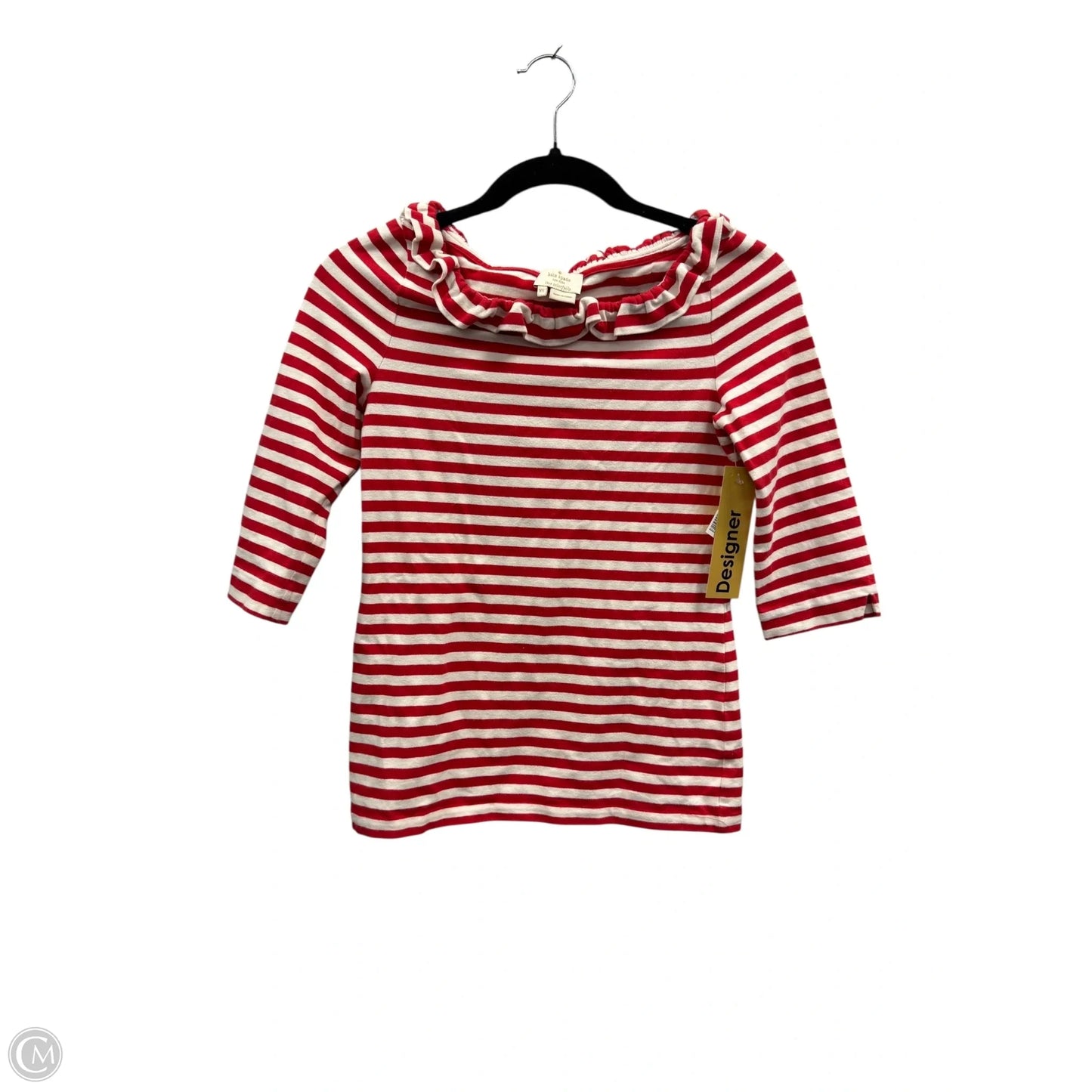 Top 3/4 Sleeve Designer By Kate Spade In Striped Pattern, Size: Xs