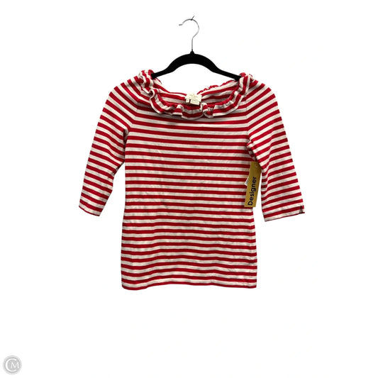Top 3/4 Sleeve Designer By Kate Spade In Striped Pattern, Size: Xs