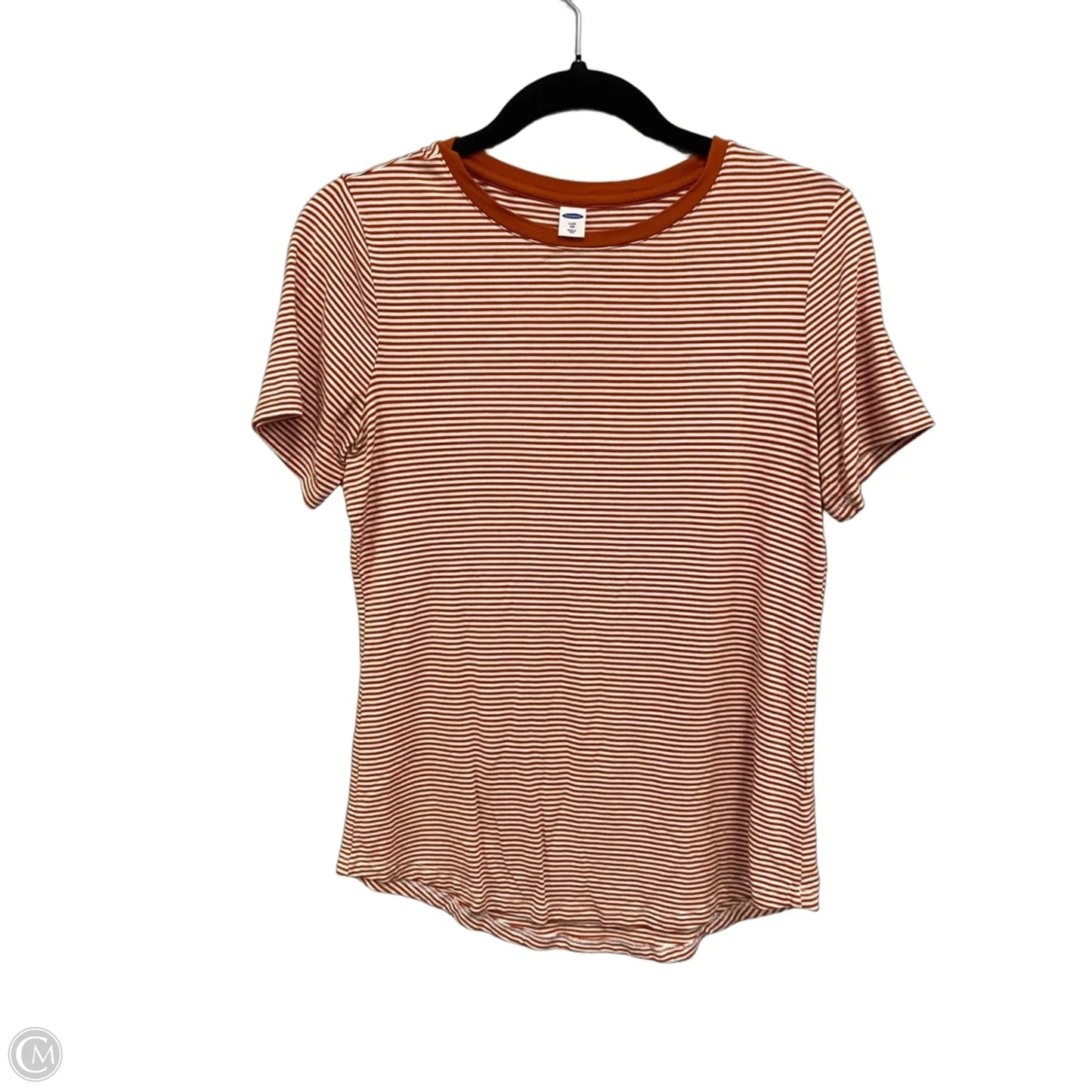 Top Short Sleeve By Old Navy In Orange & White, Size: Xs