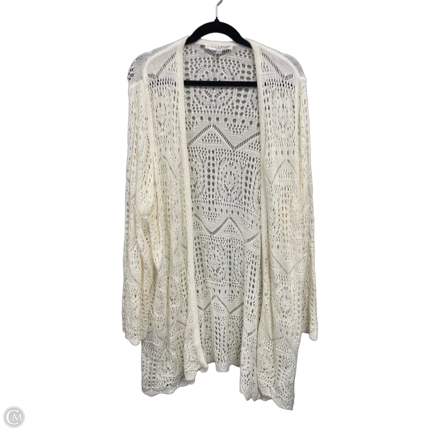Cardigan By Chelsea And Theodore In Cream, Size: 3x