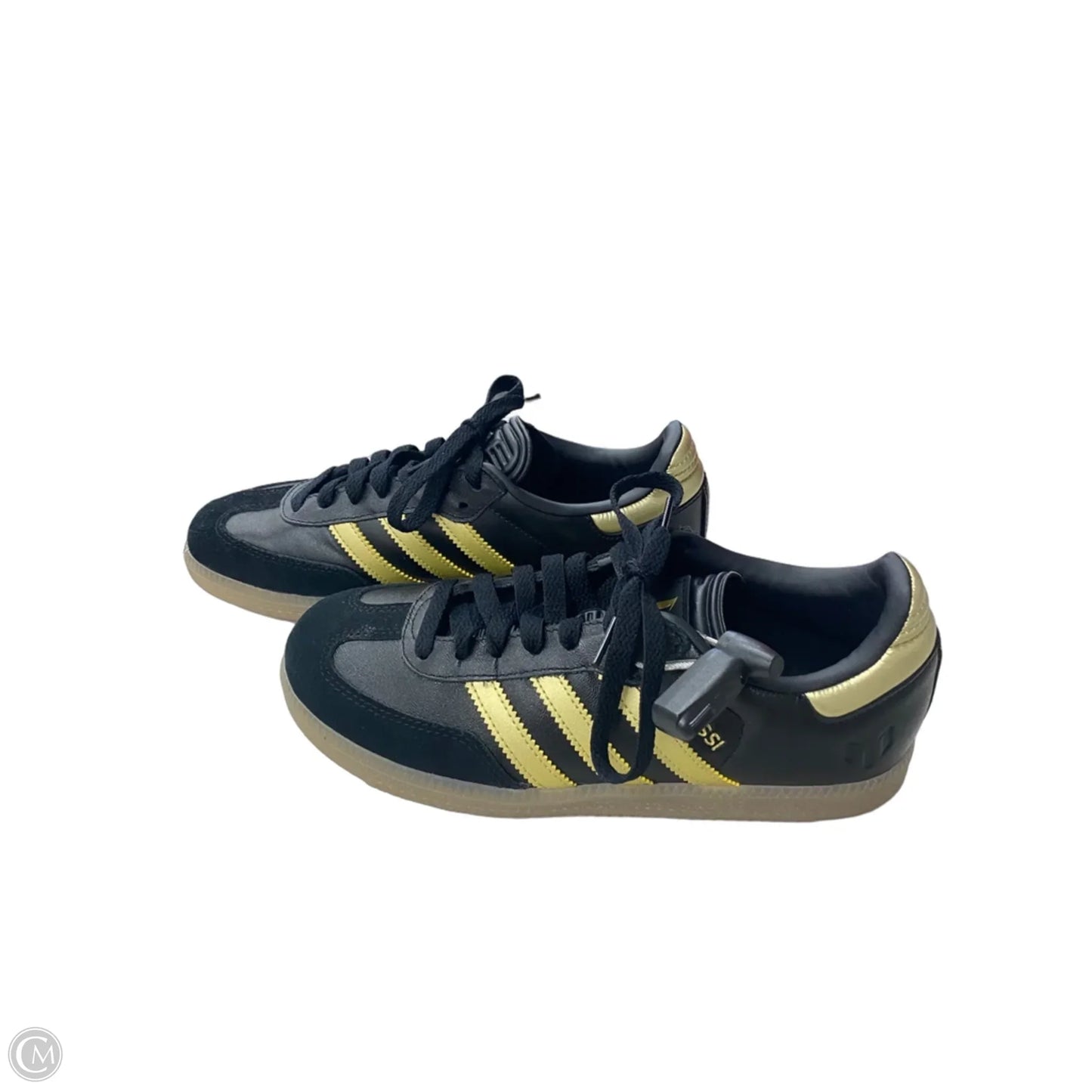 Shoes Sneakers By Adidas In Black & Gold, Size: 5