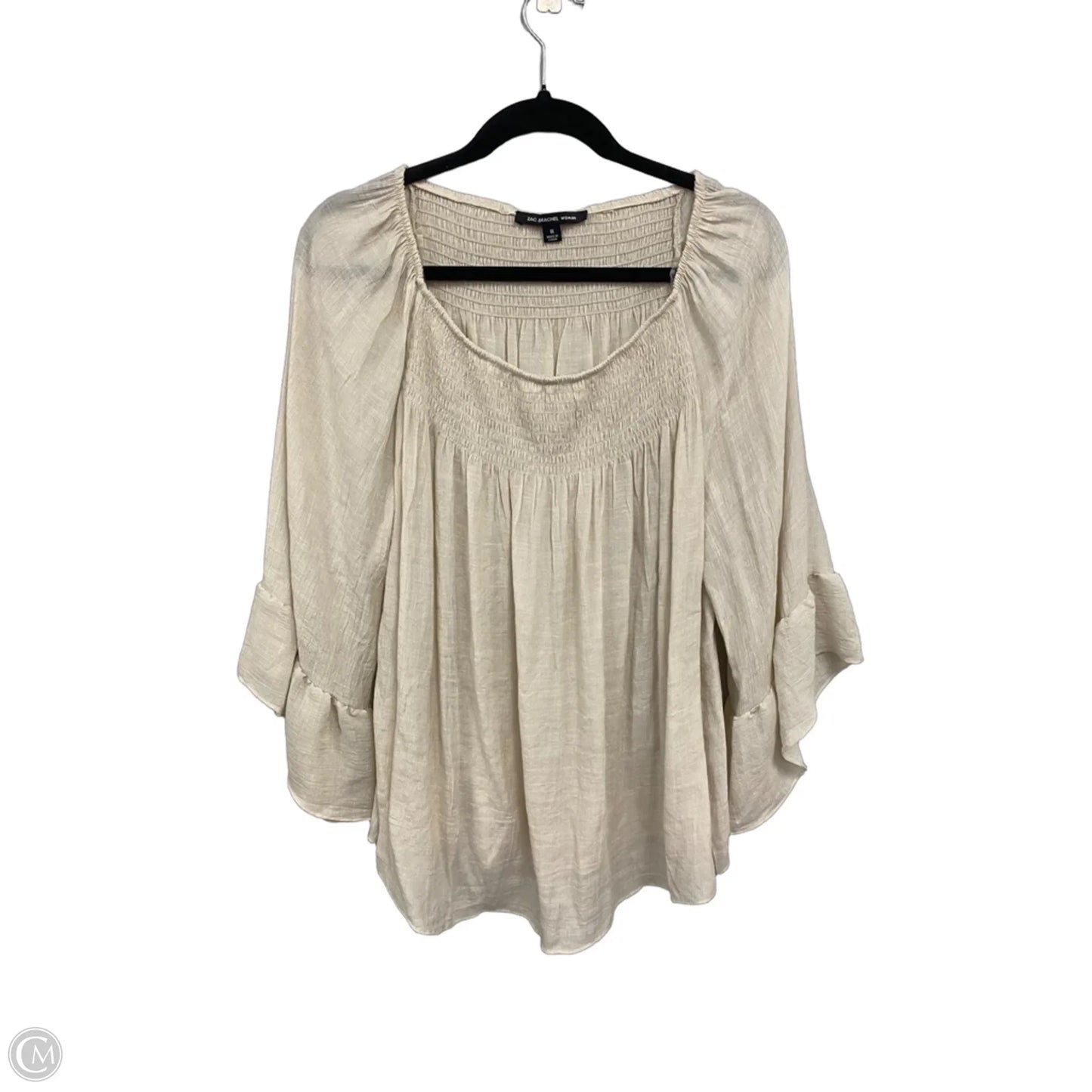 Top 3/4 Sleeve By Zac And Rachel In Tan, Size: 1x