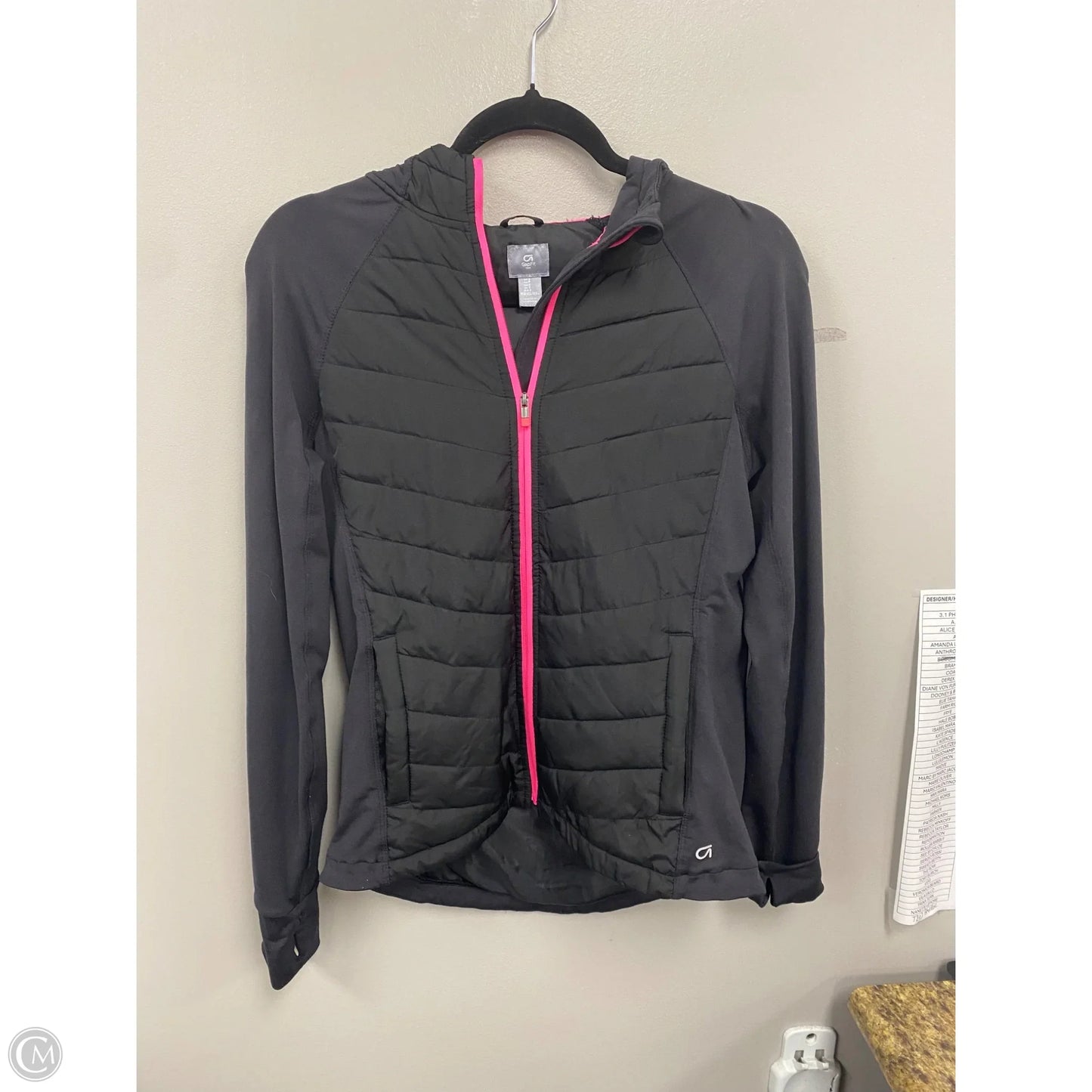 Athletic Jacket By Gapfit In Black & Pink, Size: S