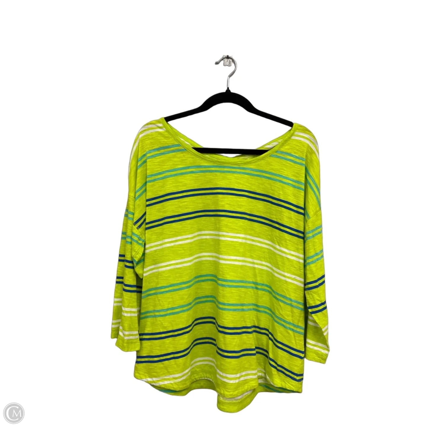 Top Long Sleeve By Talbots In Blue & Green, Size: Xl