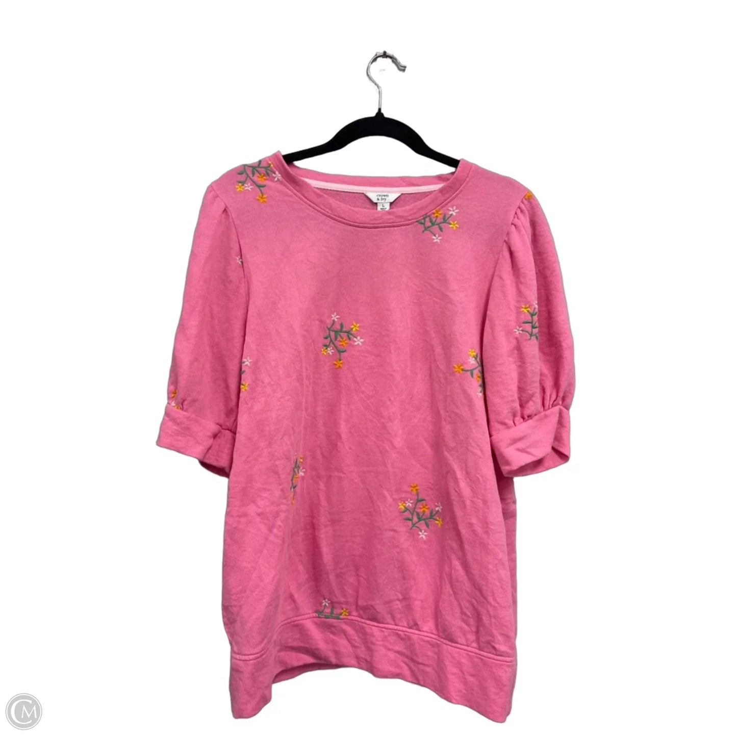 Top Short Sleeve By Crown And Ivy In Pink, Size: L