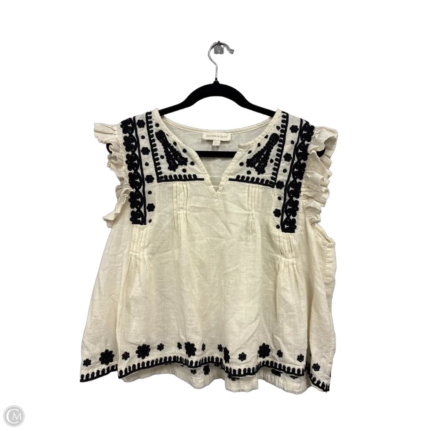 Top Sleeveless By Jennifer & Grace In Black & White, Size: S