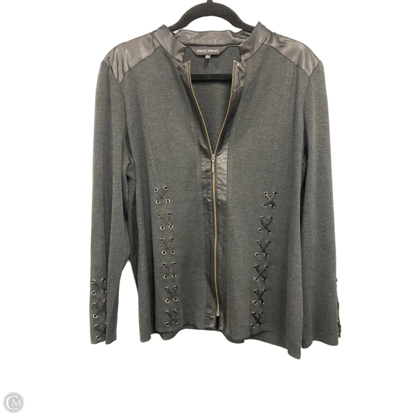 Jacket Other By Ming Wang In Black & Grey, Size: L