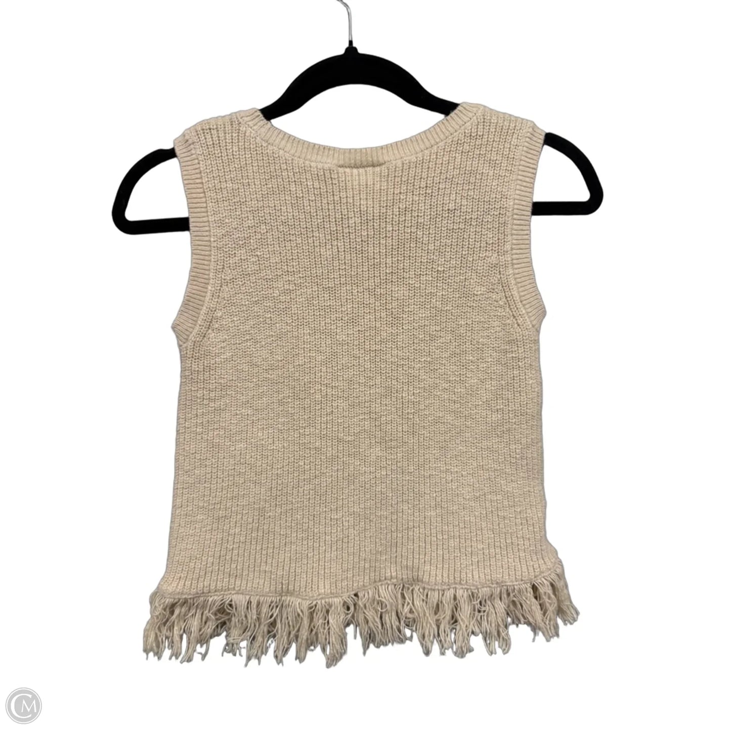 Sweater Short Sleeve By Loft In Cream, Size: Xs