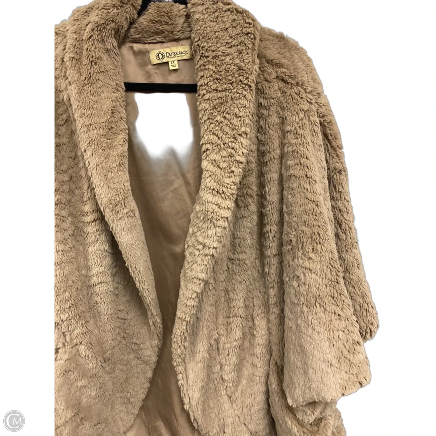 Jacket Faux Fur & Sherpa By Democracy In Tan, Size: 1x