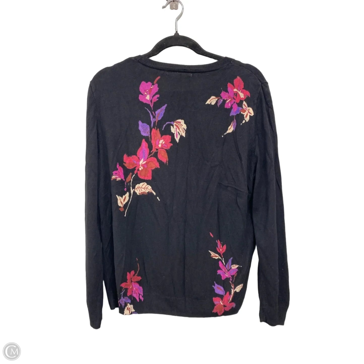 Sweater By Daniel Rainn In Black & Pink, Size: Xl