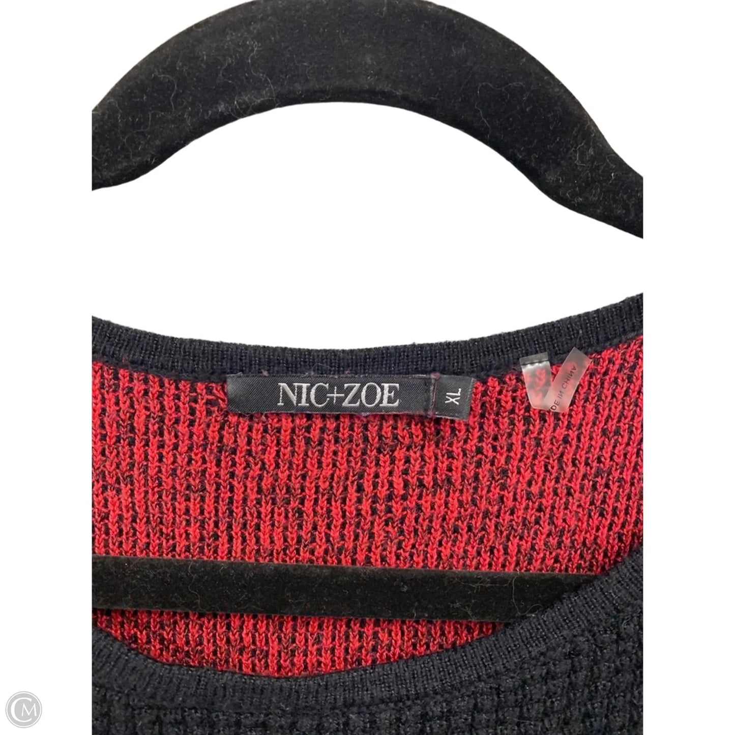 Sweater By Nic + Zoe In Black & Red, Size: Xl