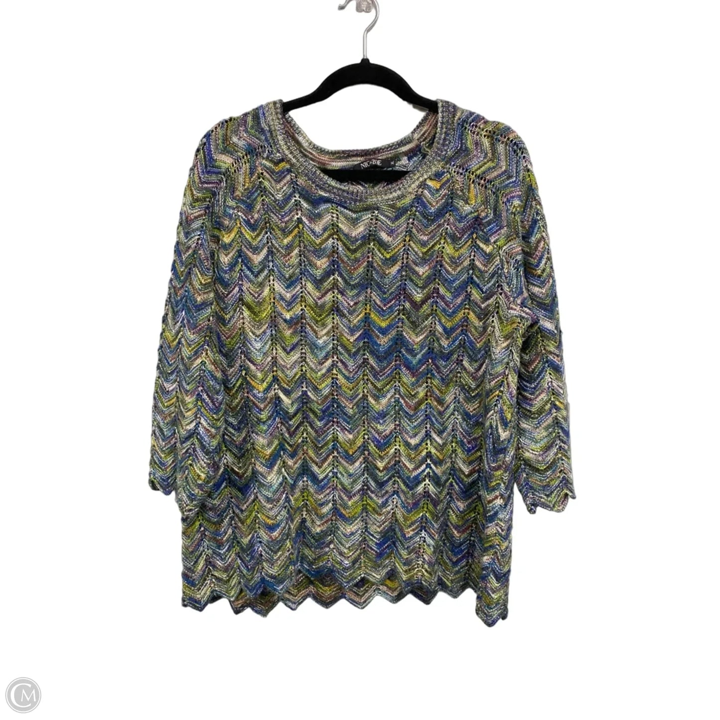 Sweater By Nic + Zoe In Blue & Green, Size: Xl