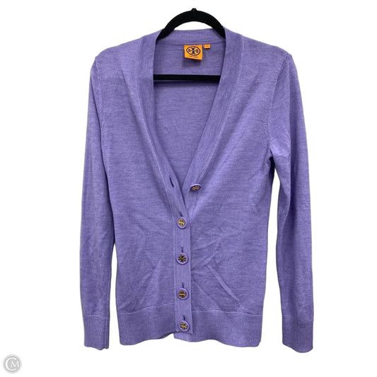 Sweater Cardigan Designer By Tory Burch In Purple, Size: Xs